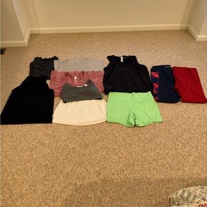Athleta LOT Tops/Bottoms 9 Pieces All XL
